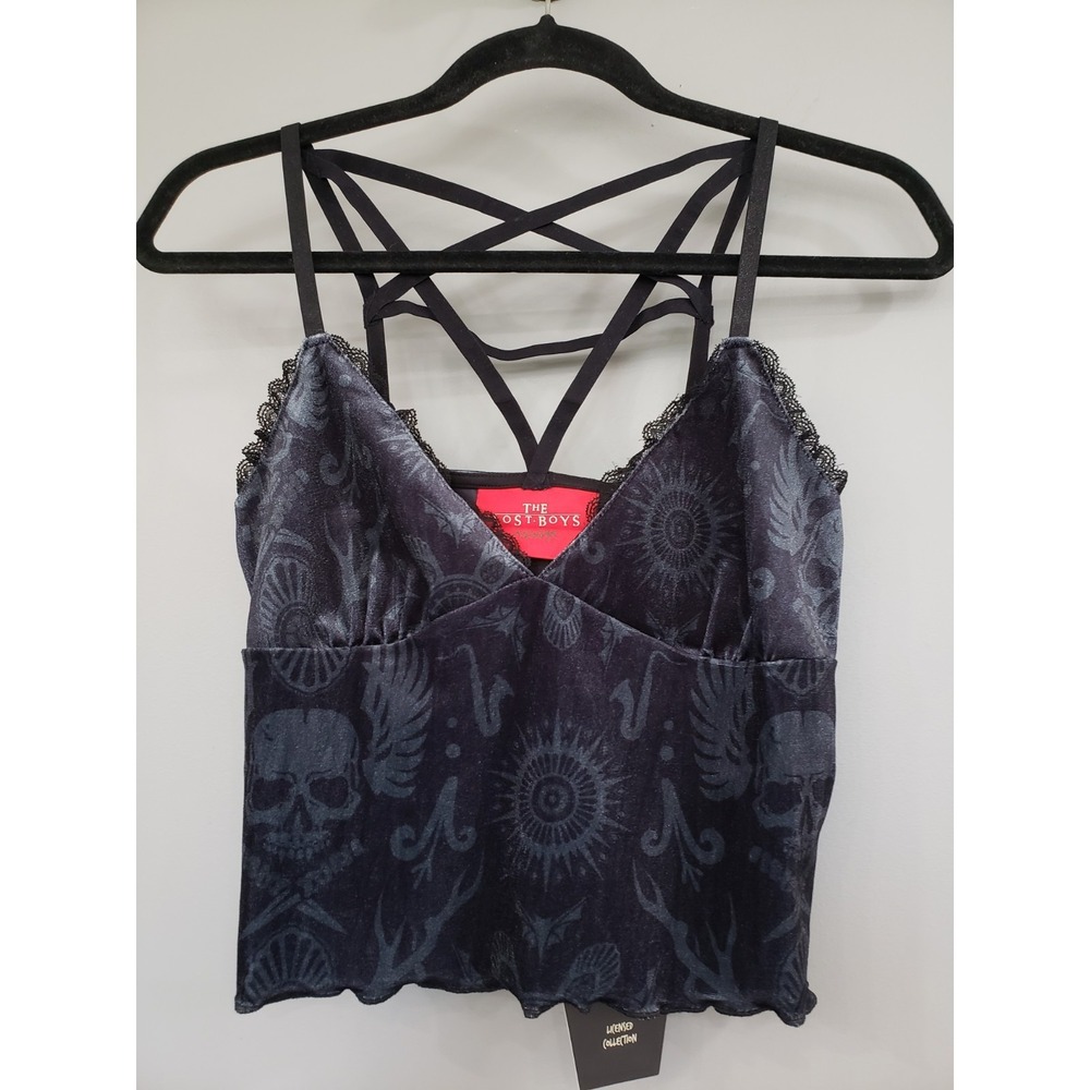 NEW KILLSTAR Corset CROP Top XS Black Velvet Gothic Witchy Emo Occult‎ Lace